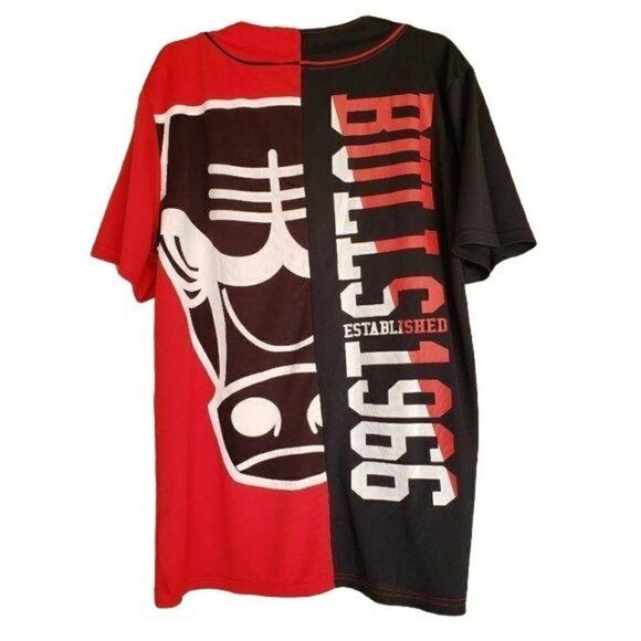 Men's Chicago Bulls Jersey NBA Authentic VTG Jersey Button Front Large NWOT - Picture 2 of 4